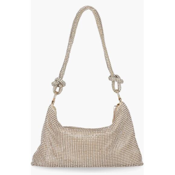 Jessica McClintock Dolly Crystal Mesh Bag Gold NEW Party Holiday GIFT Glam - Picture 3 of 7